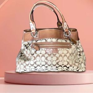 Coach Tan and Cream Shoulder Bag
